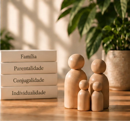 Representação de uma família com dois filhos